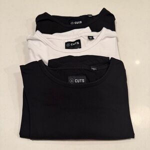 3 Cuts Tee Shirts - Black & White - XL